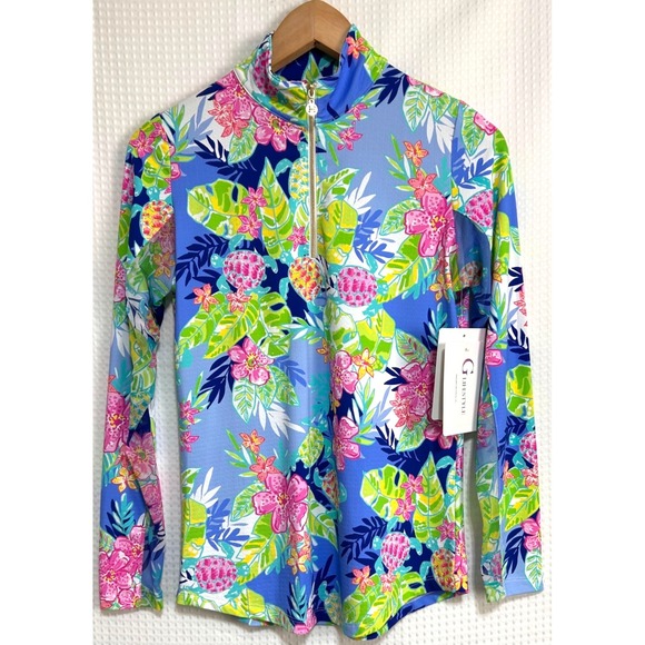 G Lifestyle Clothing Tops - NWT G Lifestyle Tropical Long Sleeve Sun Protection Top Size XS Golf Tennis a1